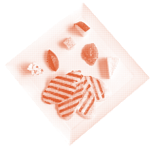 orange halftone icon of a charcuterie plate