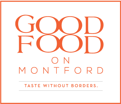 good food on montford logo with subtitle taste with borders